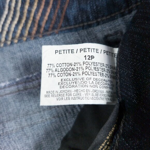 Nine West Pants Womens Sz 12 Petite Bootcut Jeans Mid Rise Dark Wash - Picture 7 of 7